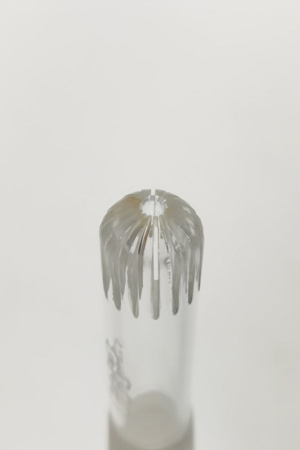 TAG -18/14MM Closed End Rounded Showerhead Downstem - (3.75") Wavy Laser Engraved Logo - Clear .03
