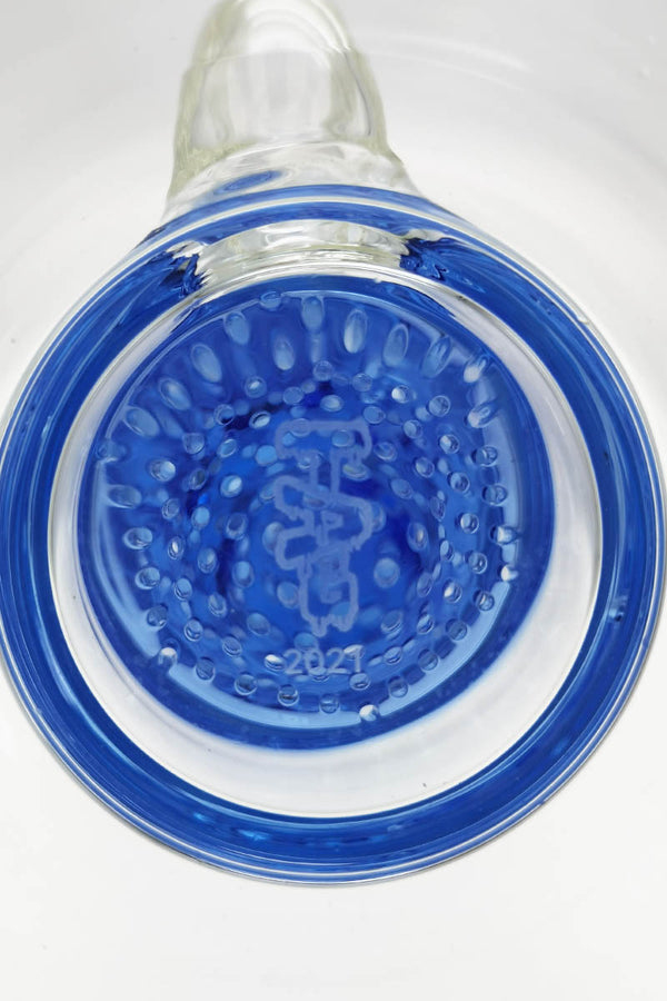 TAG - 16" Double Honeycomb to Spinning Splash Guard 50x7MM (18MM Female) - Wavy Blue Label - Blue Accents (Discs) .04
