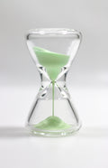 TAG - 3.5” Hour Glass with Glow in the Dark Sand - (60 Seconds) Wavy Laser Engraved Logo - Clear .02