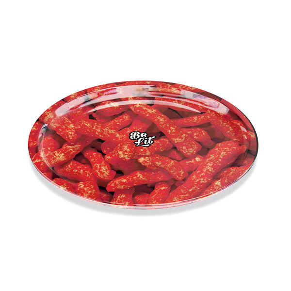 Be Lit Round Rolling Tray, Red Hot