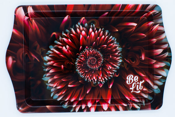 Be Lit Travel Rolling Tray, Red Spiral