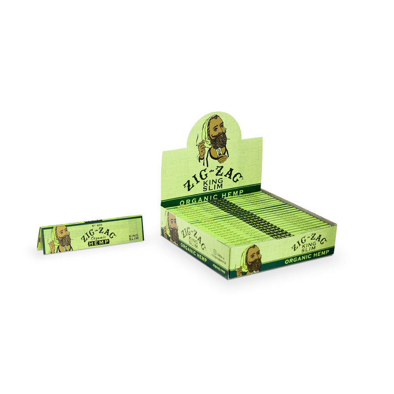 Zig Zag Rolling Papers - King Slim Organic Hemp Papers Box