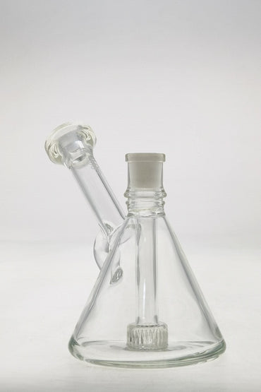 TAG - 6" Fixed Showerhead Puck Pyramid Rig (14MM Male) - Wavy Laser Engraved Logo - Clear .02 (QZ-419T-2112LE.03)