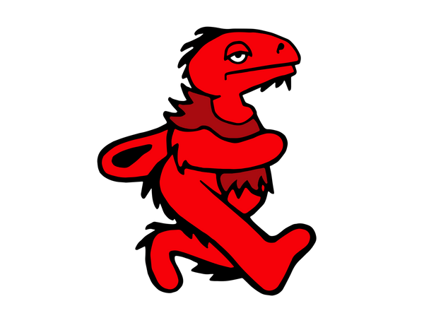 Elbo Dancing Dino Mat - Small Red