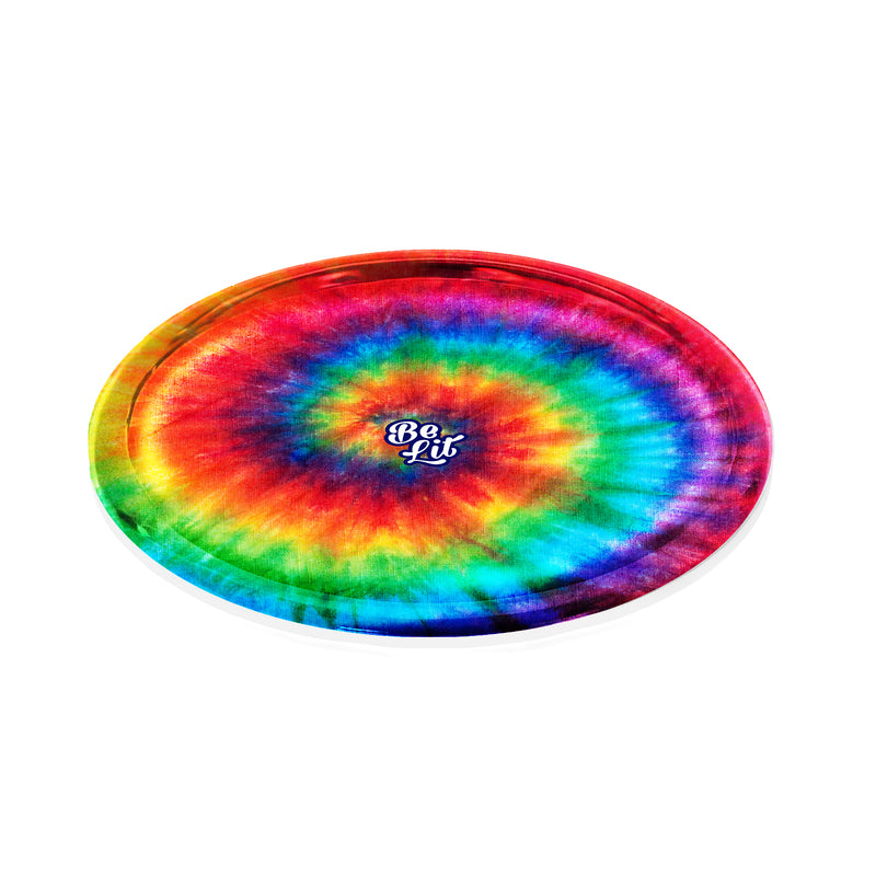 Be Lit Round Rolling Tray, Tie Dye